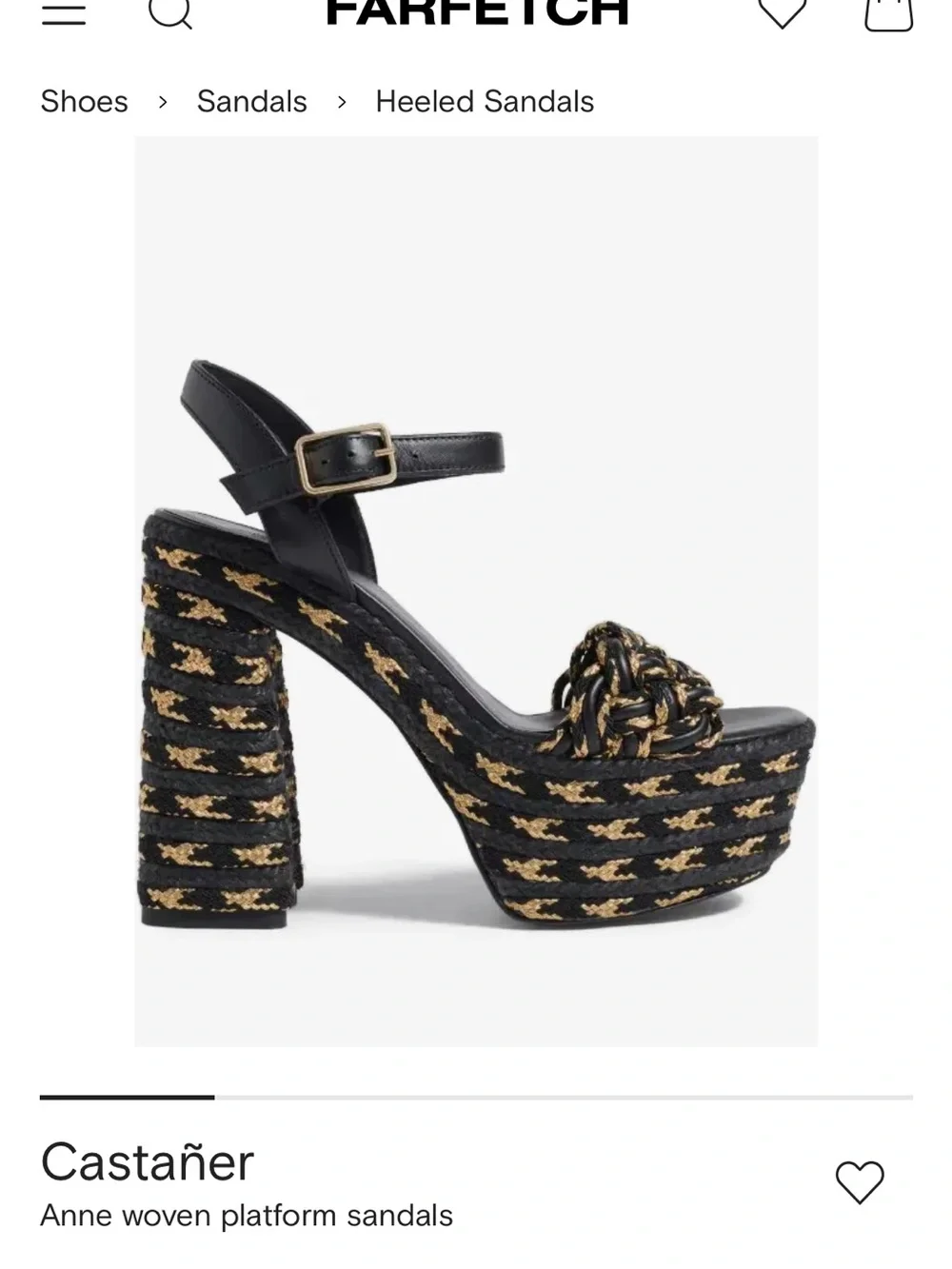 NIB Castaner Anne Braided Ankle-Strap Platform Sandals